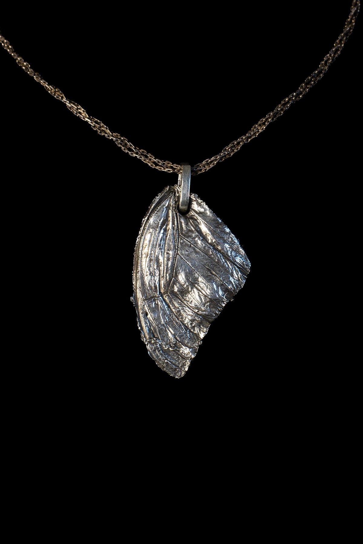 Small Butterfly Wing Fossil Pendant — image 3