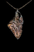Statement Sized Morpho Wing Fossil Pendant with Violet Genesis Patina — image 1
