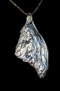 Statement Sized Morpho Wing Fossil Pendant with Liquid Mirror Finish — image 2