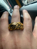 Halo of Haft Ring in gold finish