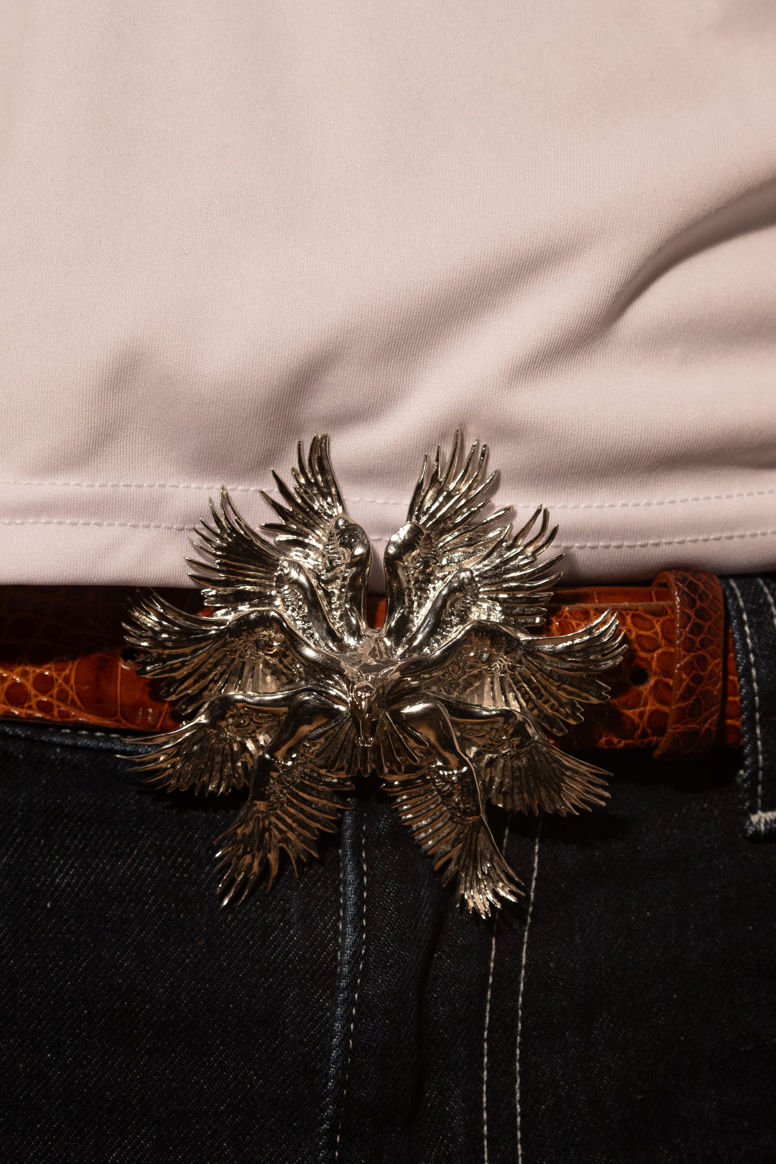 Bird of Pray Buckle in White Brass