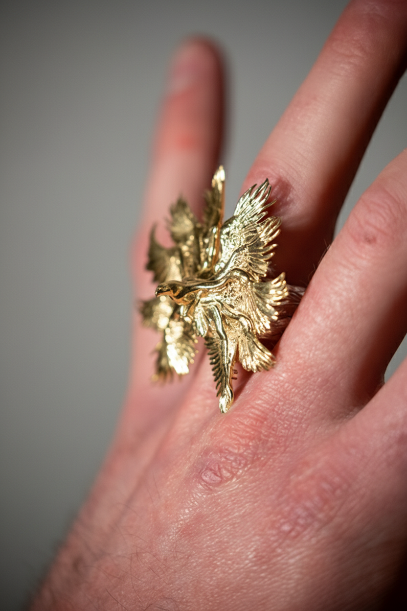 Bird of Pray Ring in 18k Gold or Platinum