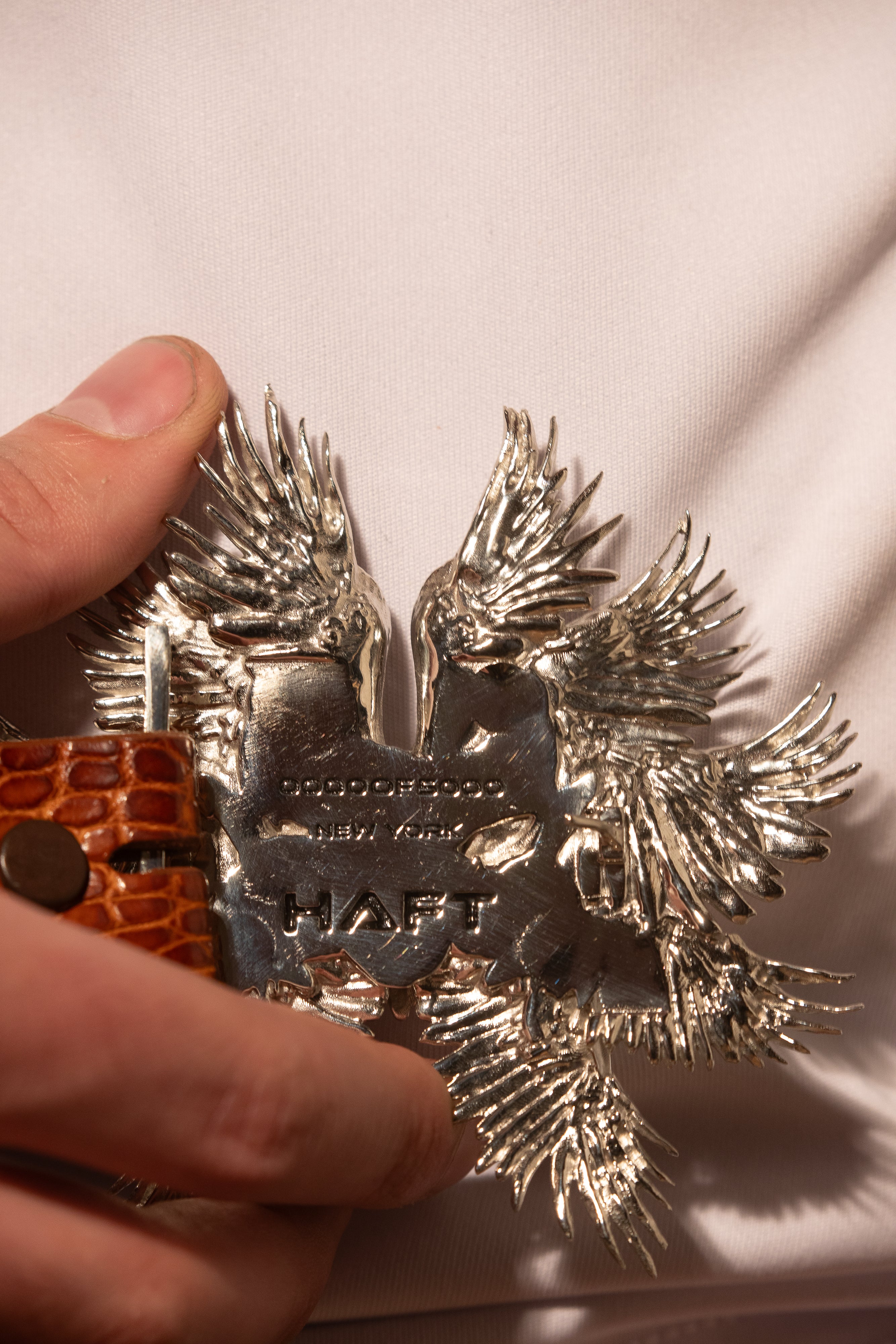 Bird of Pray Buckle in White Brass